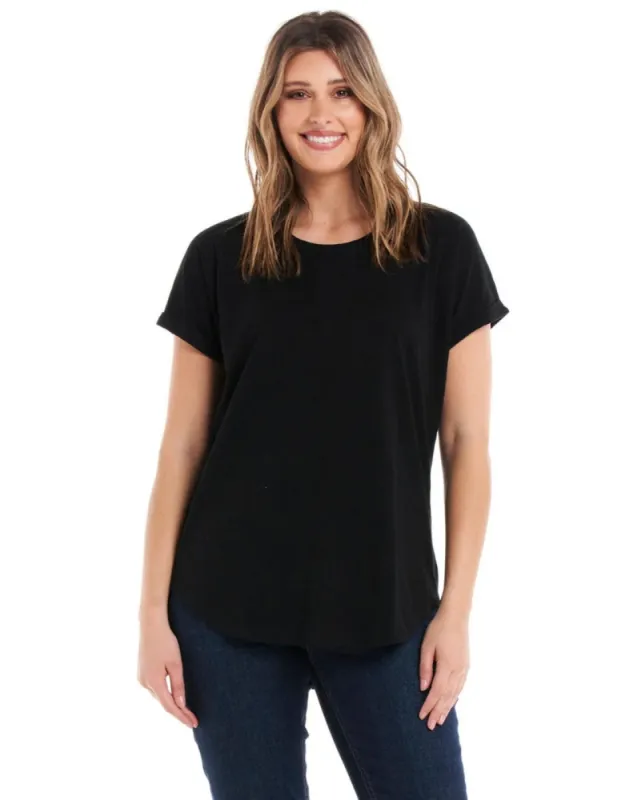 Hailey Short Sleeve Tee - Black sold by Freez
