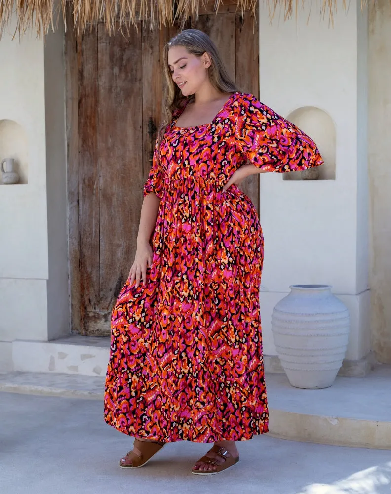Kalani Dress - Orange/Black Multi sold by Freez product image thumbnail 5