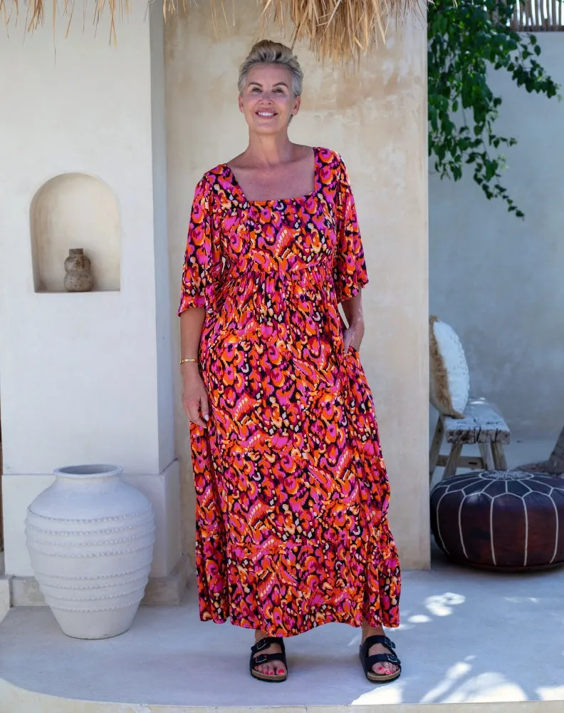 Kalani Dress - Orange/Black Multi sold by Freez product image thumbnail 2