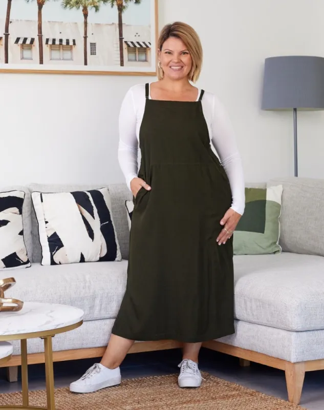 Apron Dress -Khaki sold by Freez