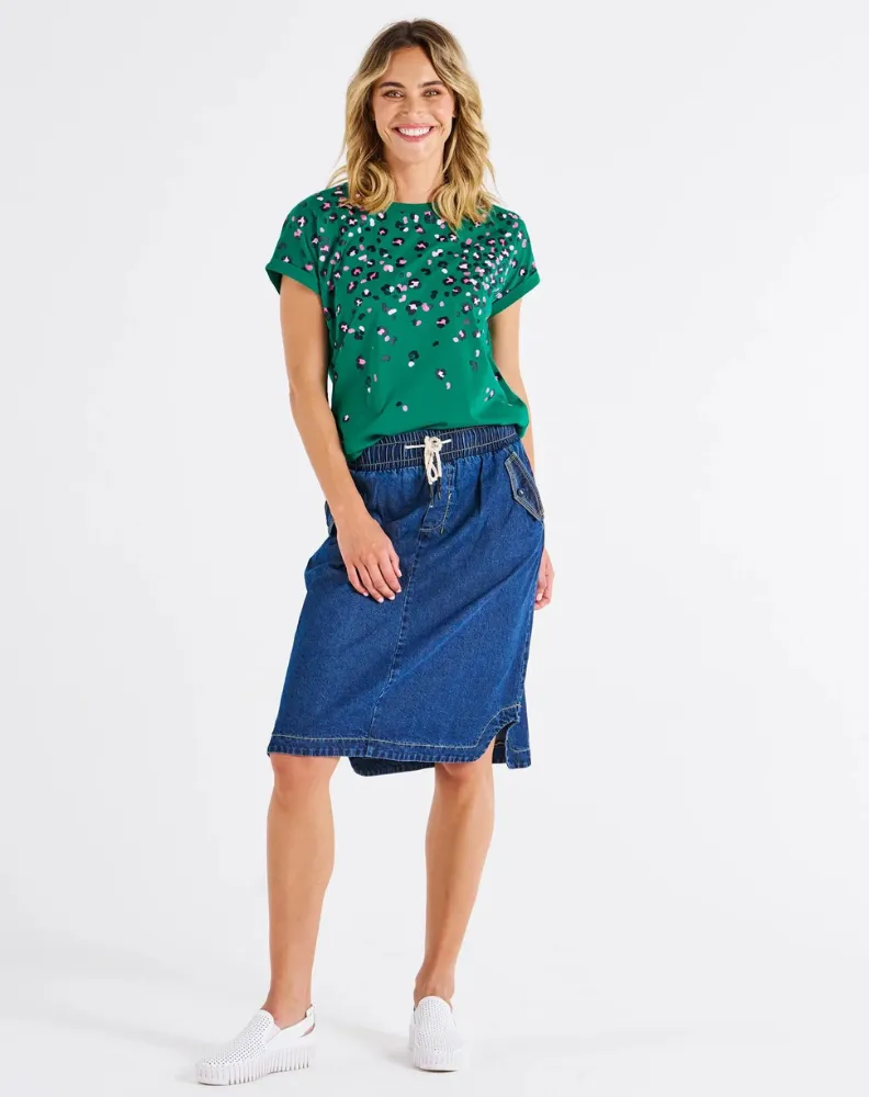 Hailey Short Sleeve Tee - Green Animal sold by Freez product image thumbnail 2