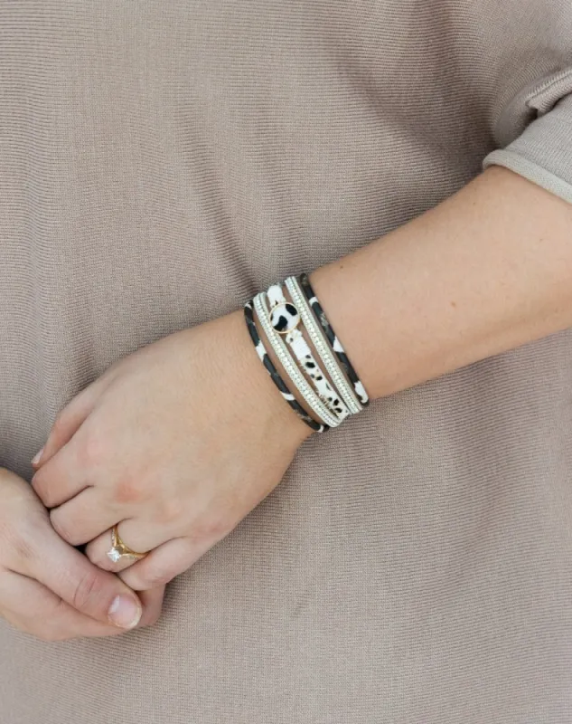 Harlow Bracelet - Cream Leopard sold by Freez