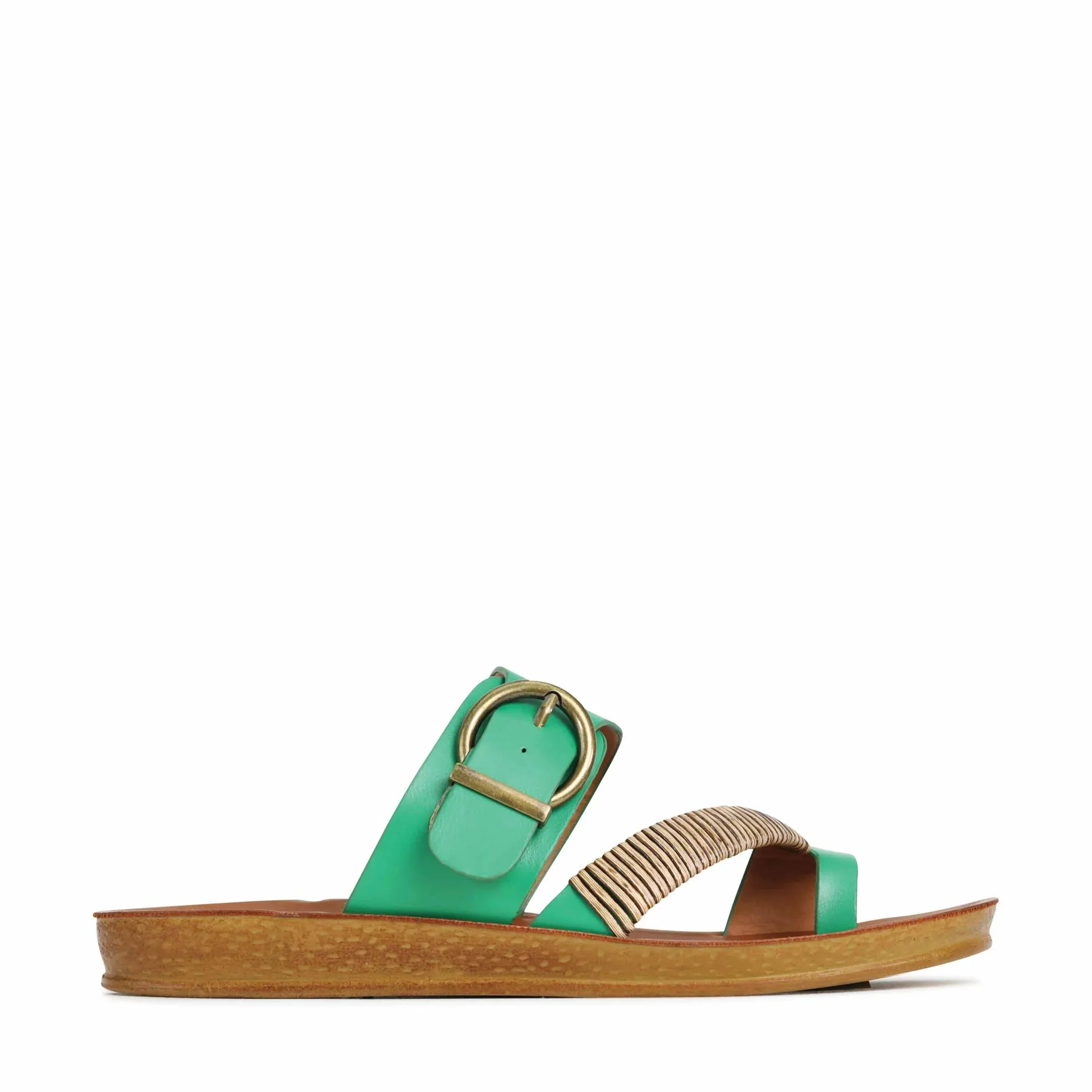 Bria Slip-on Sandals - Emerald sold by Freez