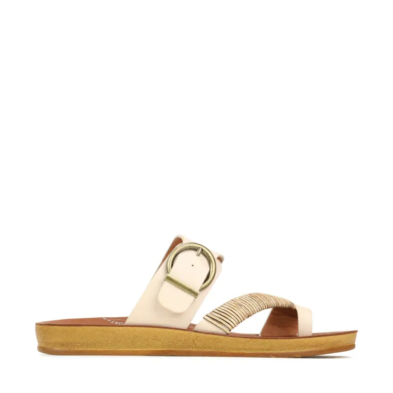 Bria Slip-on Sandals - Oats sold by Freez