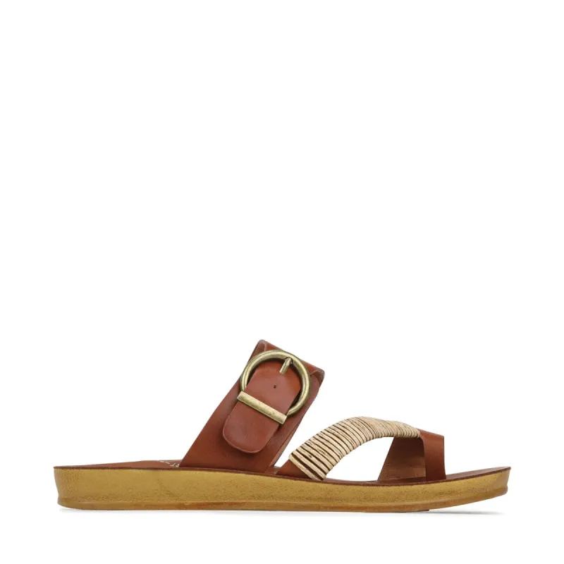 Bria Slip-on Sandals - Cognac sold by Freez
