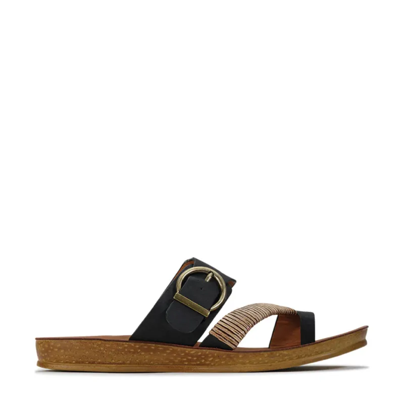 Bria Slip-on Sandals - Black sold by Freez