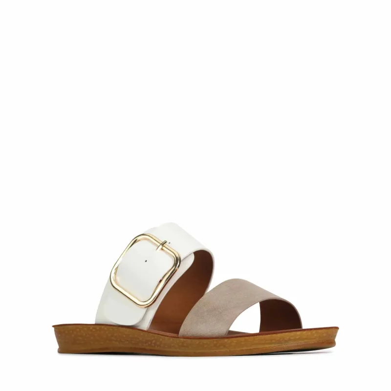 Doti Slip-on Sandals - Taupe/White sold by Freez