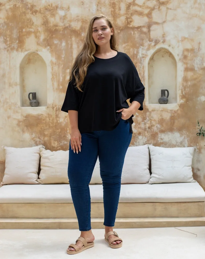 Classic Cotton Oversized Tee - Black sold by Freez product image thumbnail 5