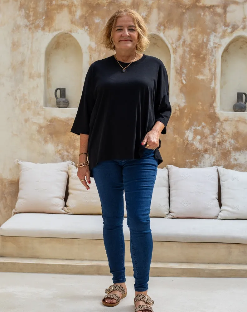 Classic Cotton Oversized Tee - Black sold by Freez product image thumbnail 3