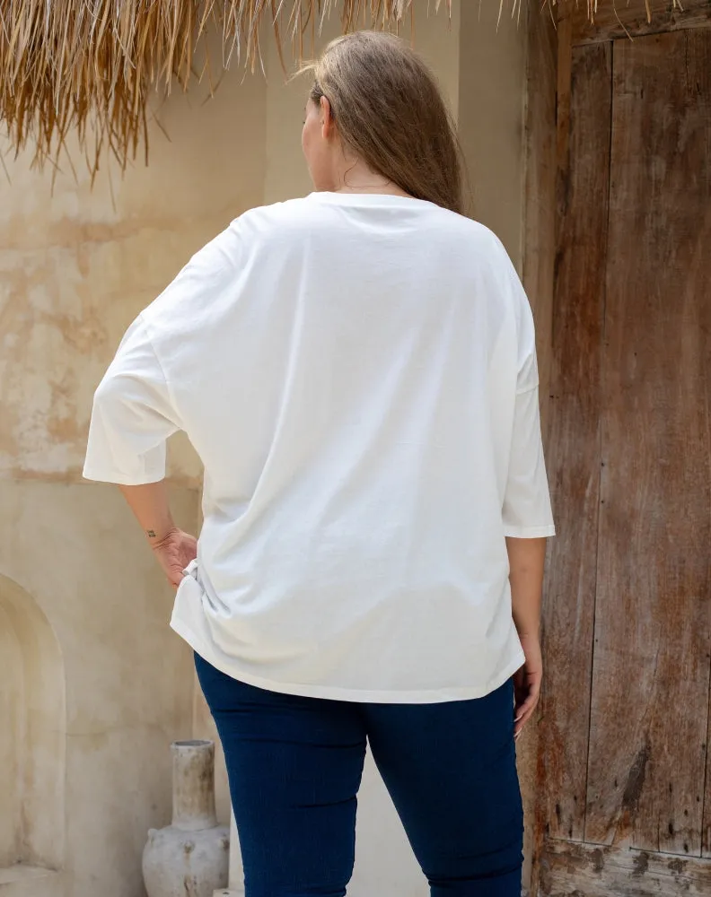 Classic Cotton Oversized Tee - White sold by Freez product image thumbnail 4