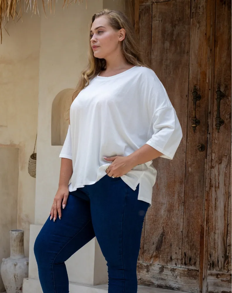 Classic Cotton Oversized Tee - White sold by Freez product image thumbnail 5