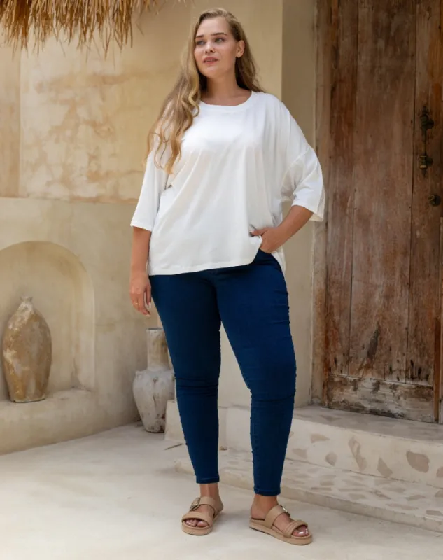 Classic Cotton Oversized Tee - White sold by Freez