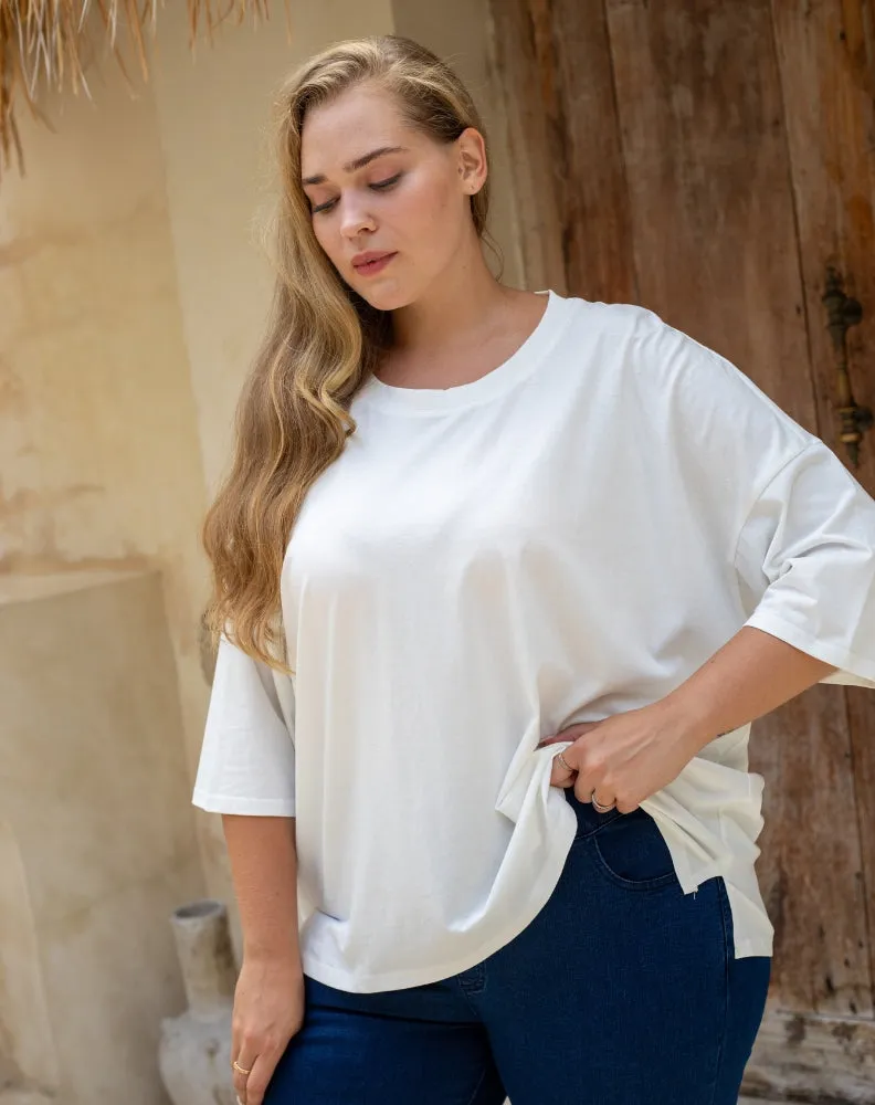 Classic Cotton Oversized Tee - White sold by Freez product image thumbnail 3