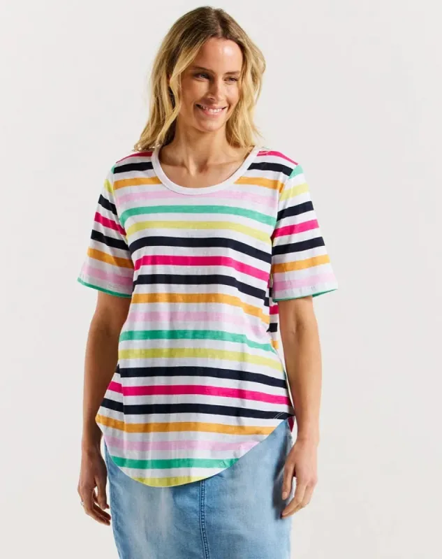 Ariana Tee - Rainbow Stripe sold by Freez