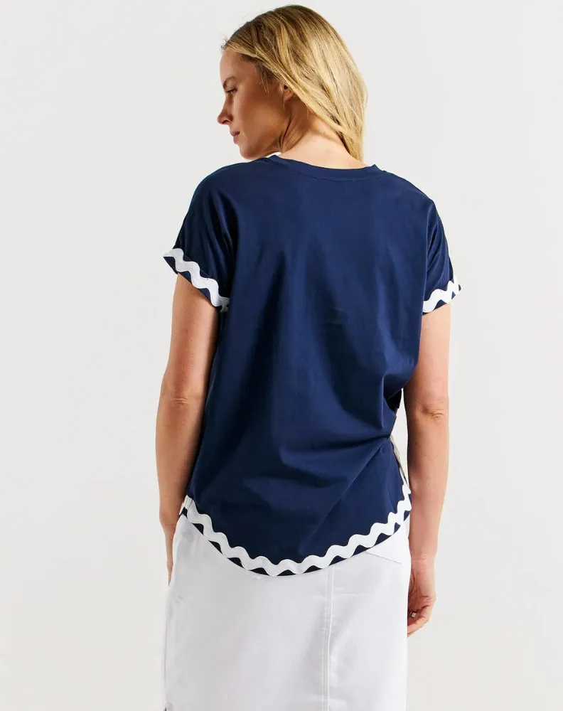 Sunny Tee - Navy/White Ric Rac sold by Freez product image thumbnail 4