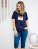 Square Sequin Tee - Navy sold by Freez