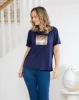 Square Sequin Tee - Navy sold by Freez