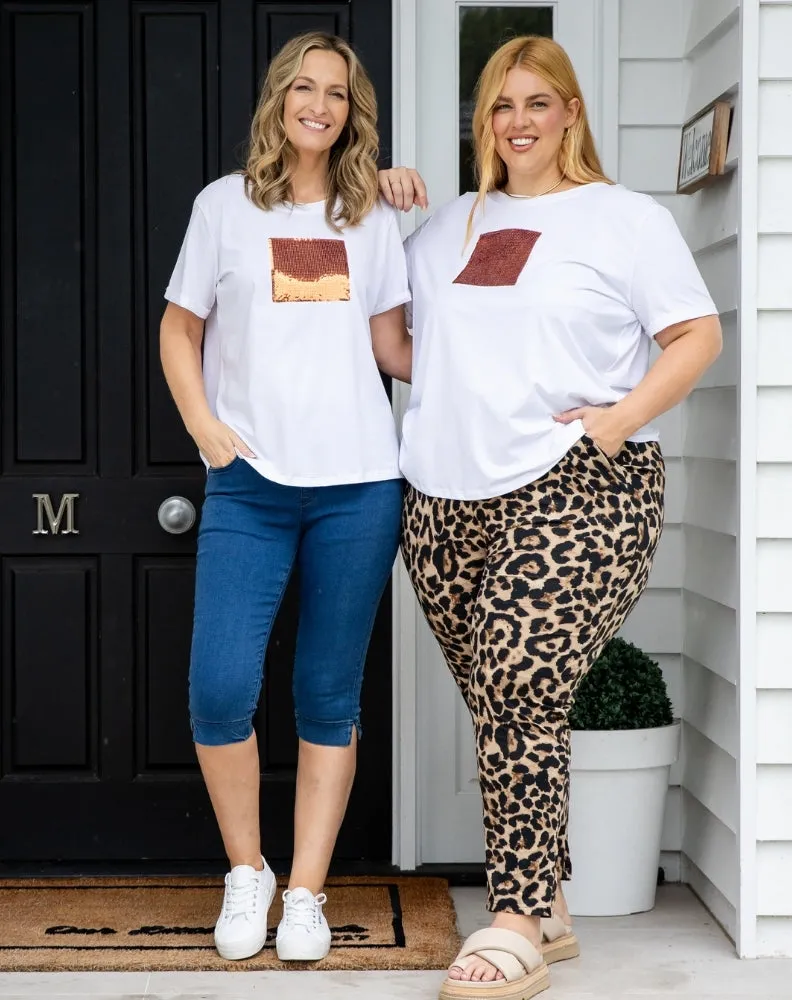 Square Sequin Tee - White sold by Freez product image thumbnail 2