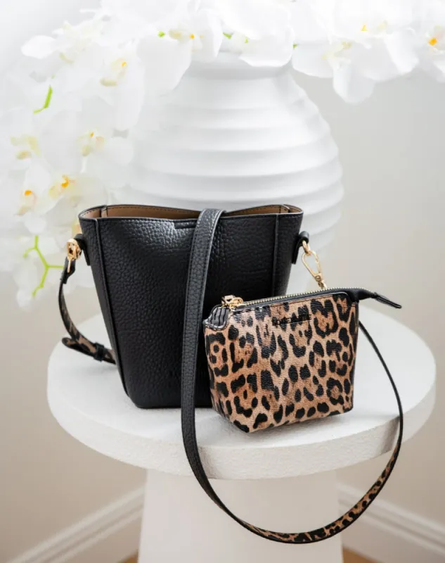 Lexi Crossbody Bag - Leopard Black sold by Freez
