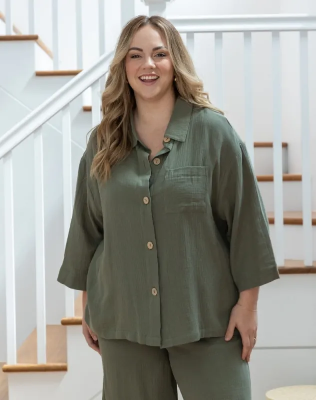 Billie Shirt - Sage sold by Freez