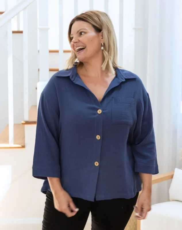 Billie Shirt - Denim sold by Freez