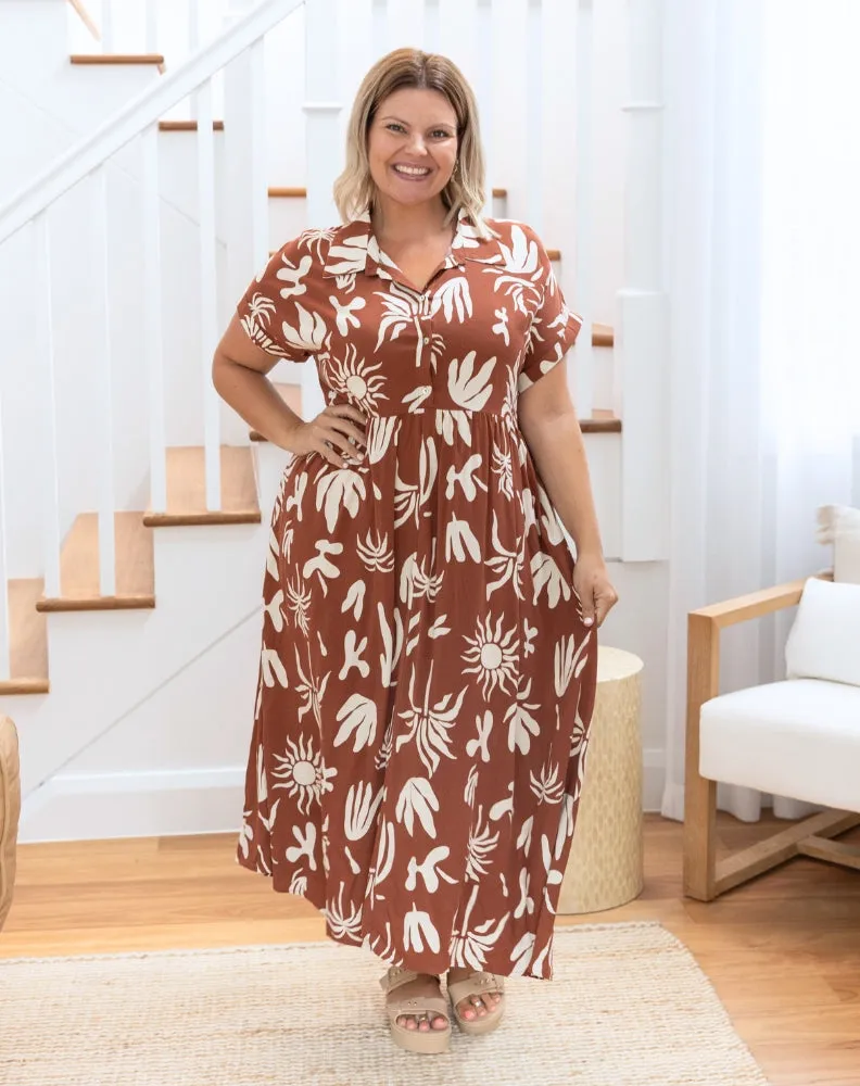 Elsie Dress - Tan sold by Freez