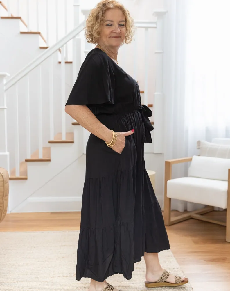 Cindy Tie Midi Dress Black sold by Freez product image thumbnail 5