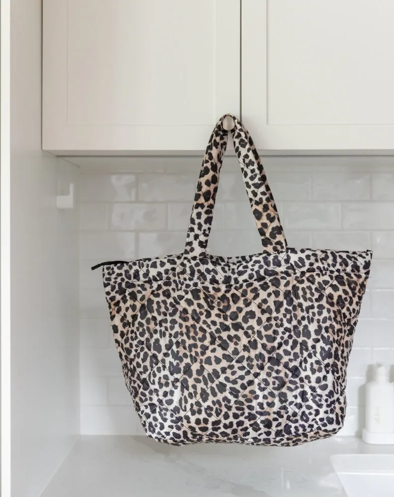 Cheetah Puffer Tote sold by Freez