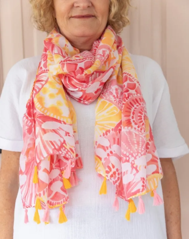 Orange Burst Scarf sold by Freez