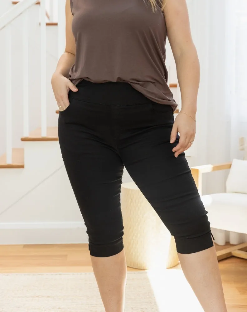 Slip On Capri - Black sold by Freez