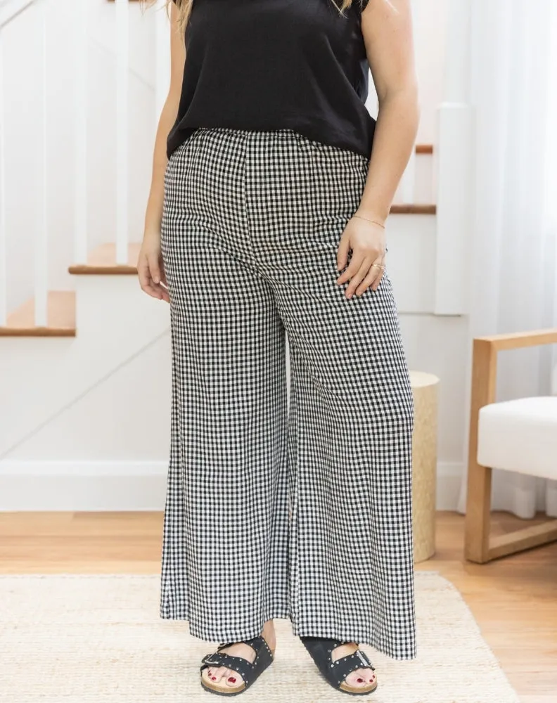 Lexie Pants - Black Gingham sold by Freez