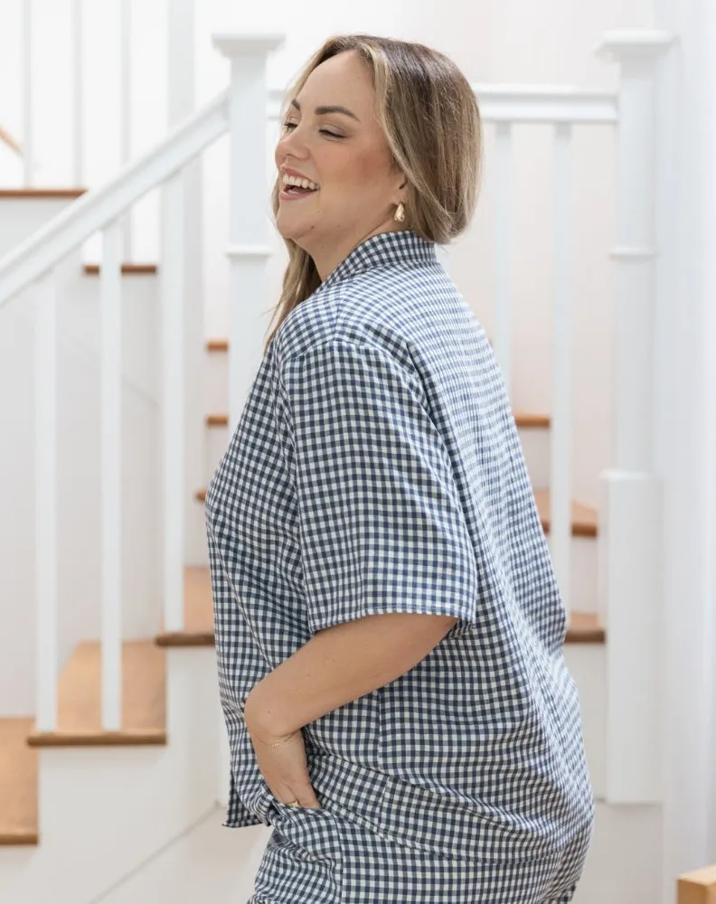 Lexie Shirt - Navy Gingham sold by Freez product image thumbnail 5