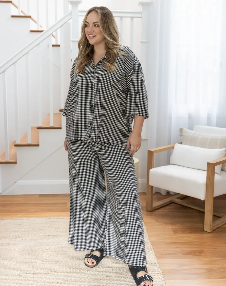 Bella Shirt - Black Gingham sold by Freez product image thumbnail 2