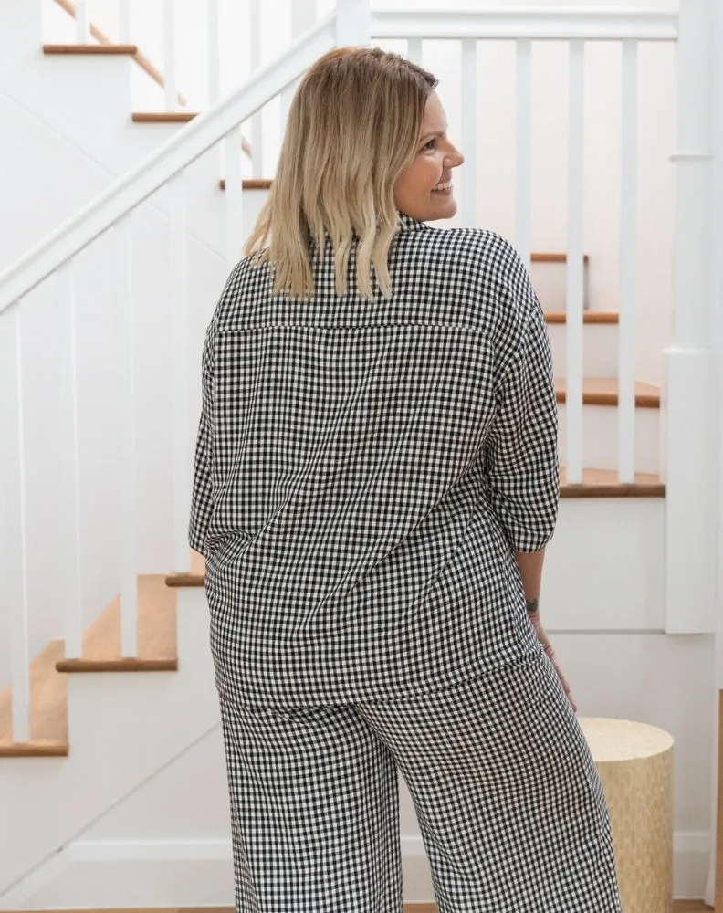 Bella Shirt - Black Gingham sold by Freez product image thumbnail 5