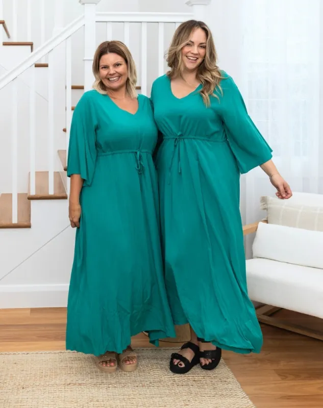 Zoe Dress - Emerald sold by Freez