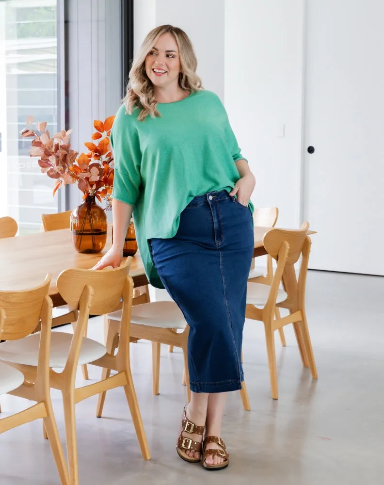 Dani Stretch Denim Skirt sold by Freez