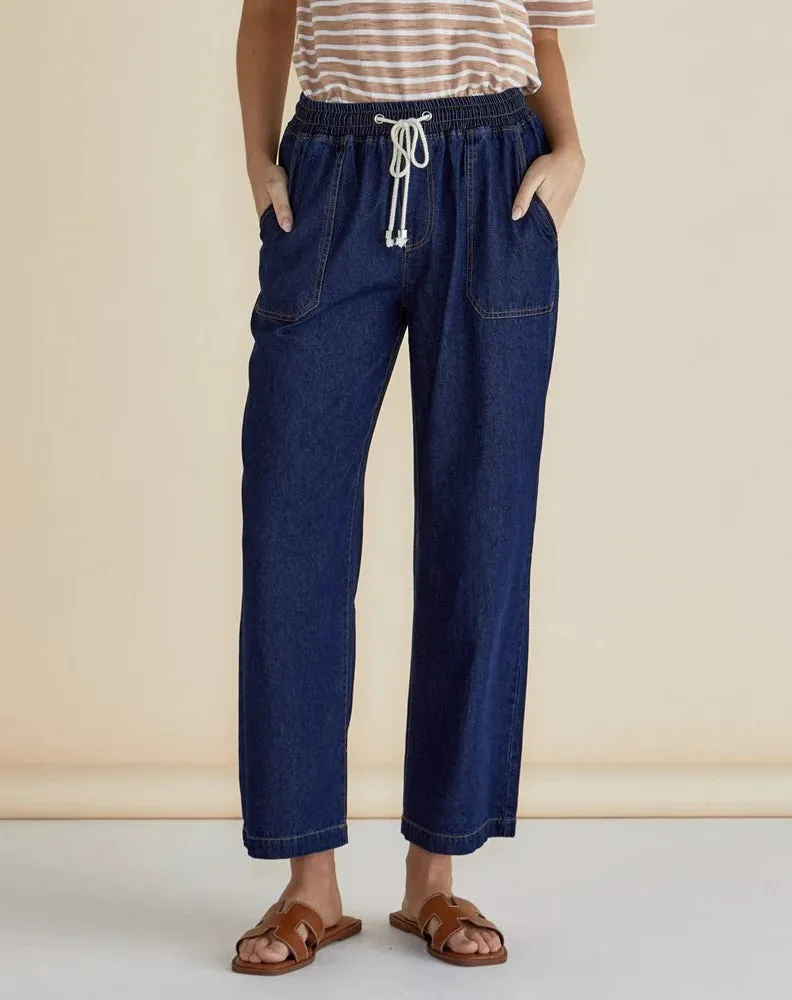 Drapey Denim Jogger - Sapphire sold by Freez