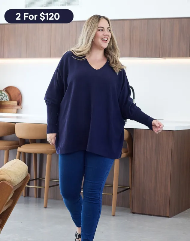 Amy Knit - Navy sold by Freez