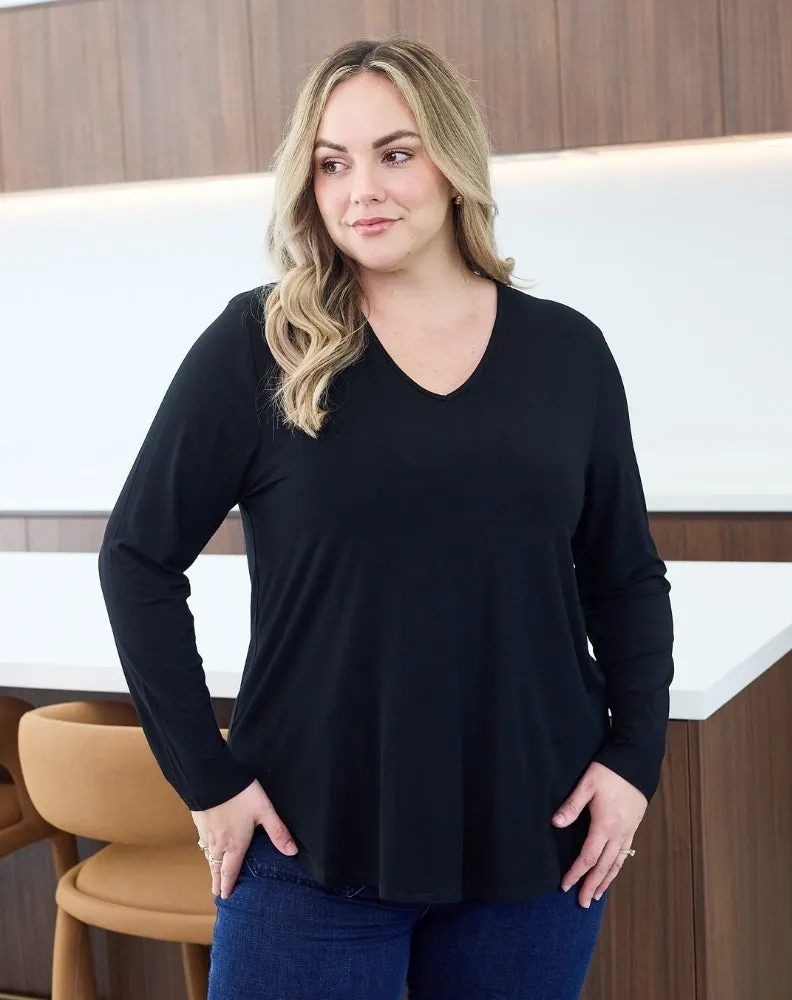 Laney V Neck Tee - Black sold by Freez product image thumbnail 3