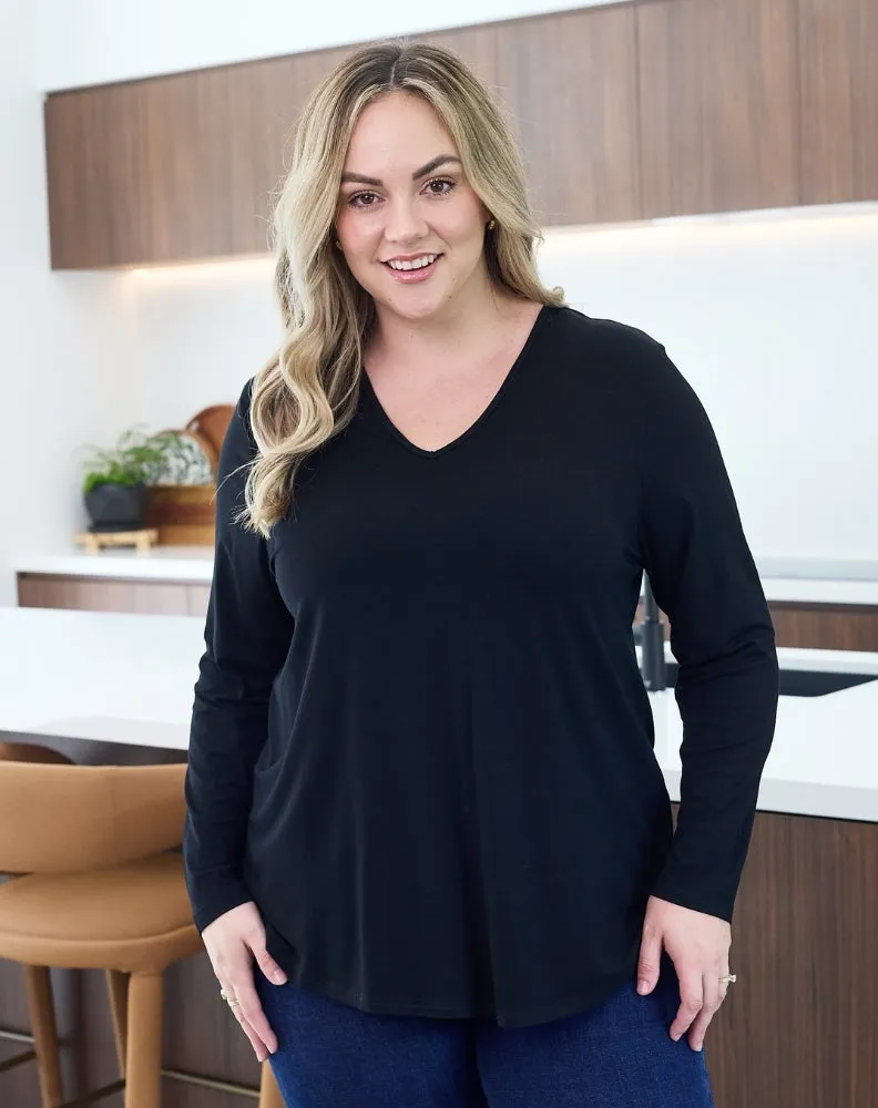 Laney V Neck Tee - Black sold by Freez product image thumbnail 5