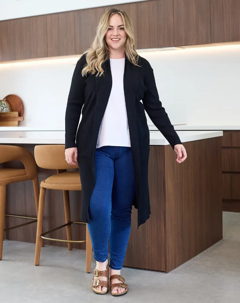 Ribbed Cardigan - Black sold by Freez product image thumbnail 2