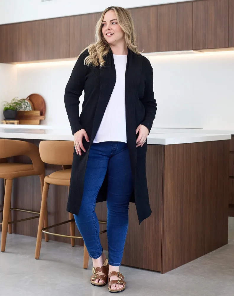 Ribbed Cardigan - Black sold by Freez product image thumbnail 4