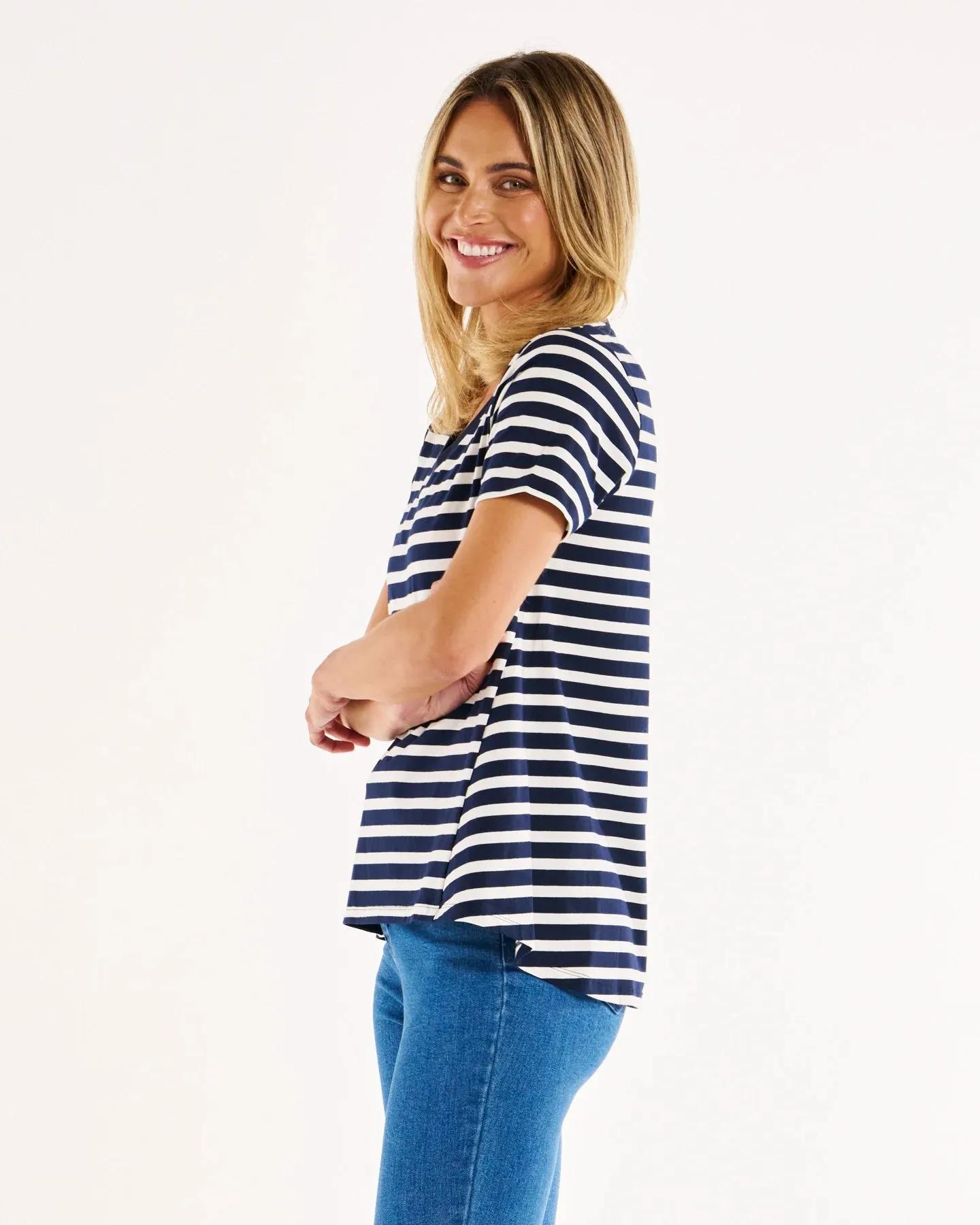 Luella Tee - Navy Stripe sold by Freez product image thumbnail 3