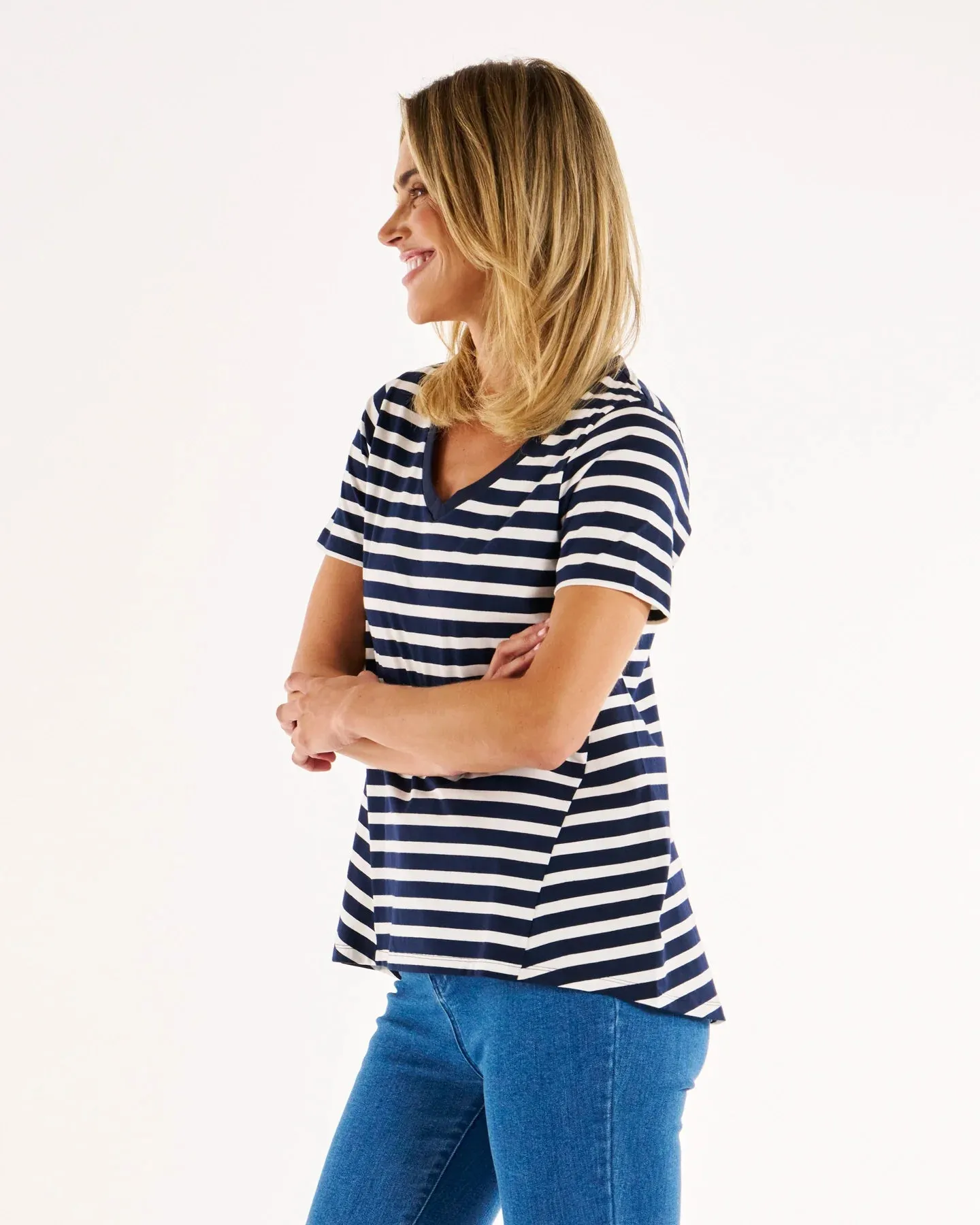 Luella Tee - Navy Stripe sold by Freez product image thumbnail 2