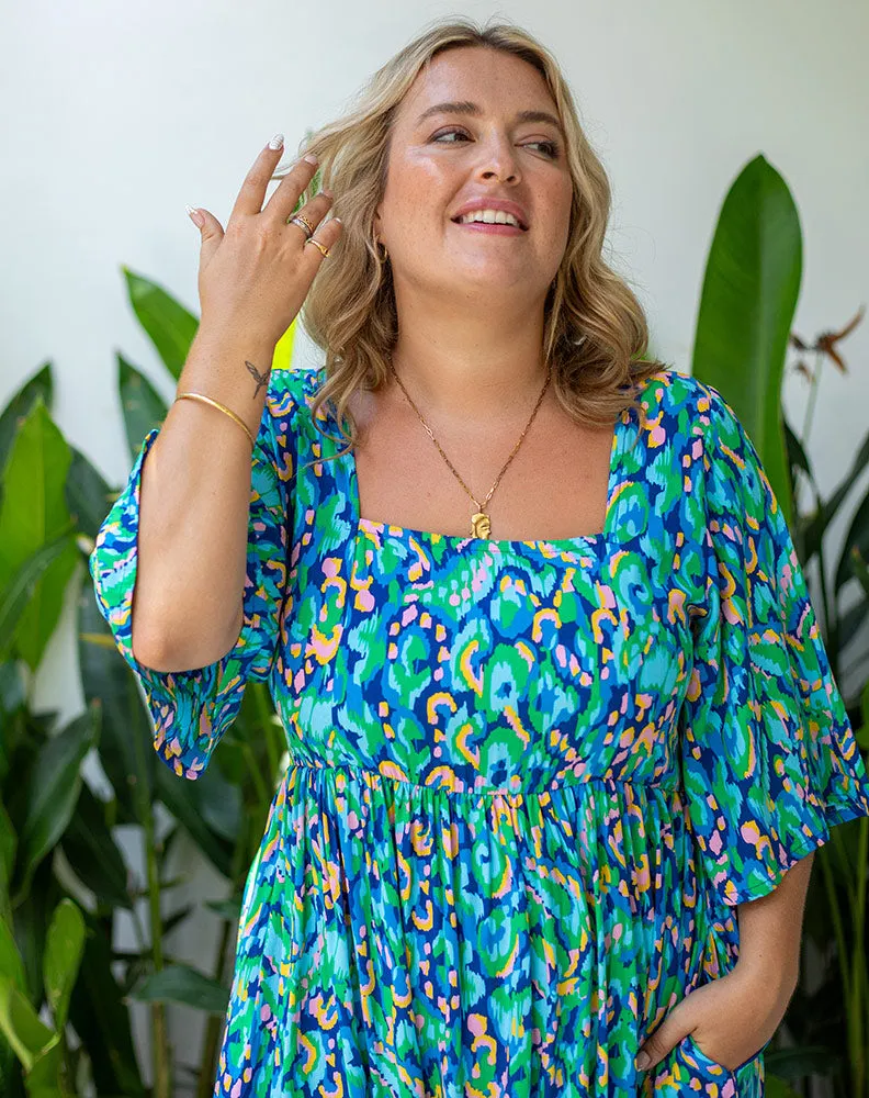 Kalani Dress - Blue Multi sold by Freez product image thumbnail 4