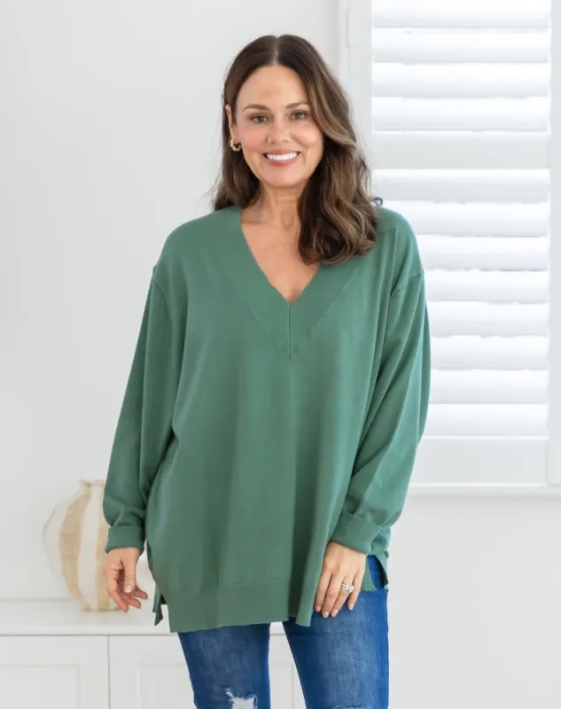 Angel V-Neck Knit - Sage sold by Freez