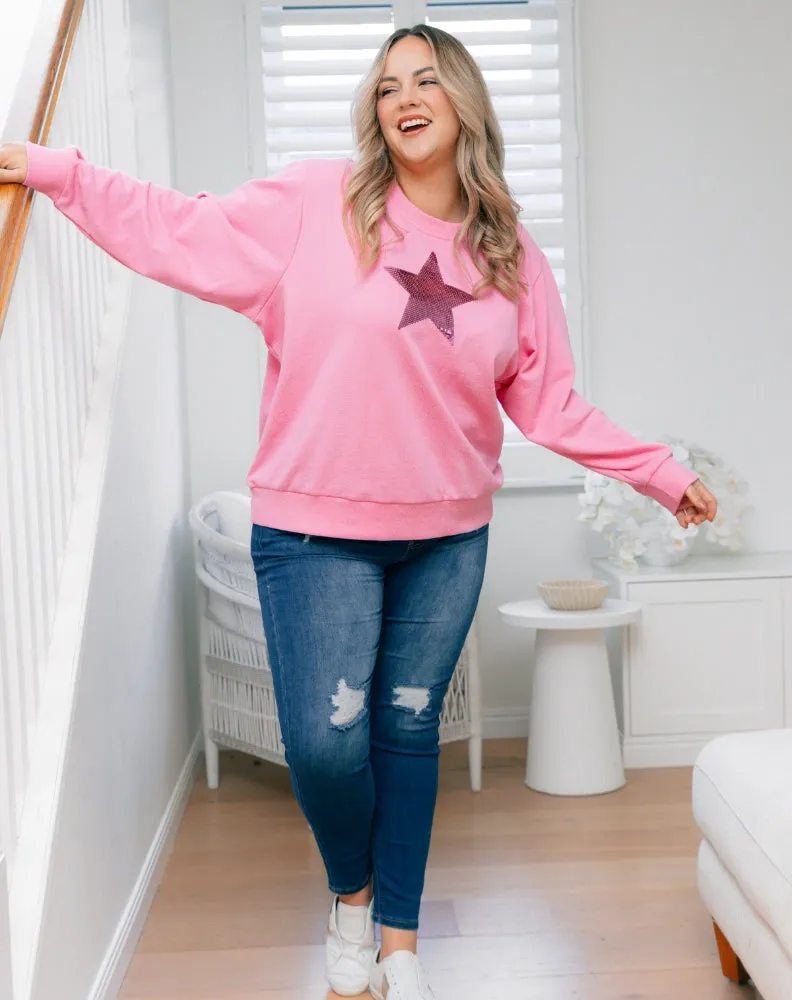 Sequin Cotton Sweater - Blush sold by Freez product image thumbnail 3