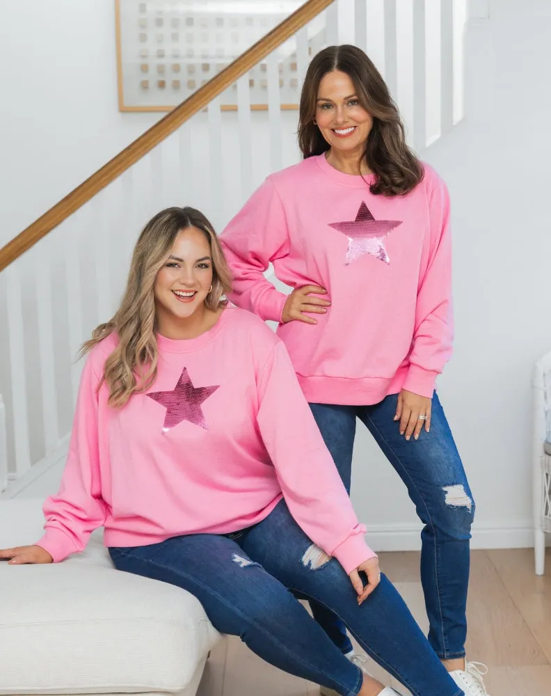 Sequin Cotton Sweater - Blush sold by Freez product image thumbnail 2