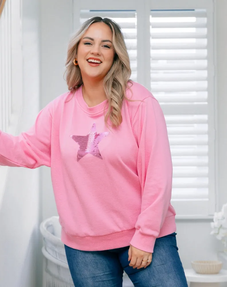 Sequin Cotton Sweater - Blush sold by Freez product image thumbnail 5