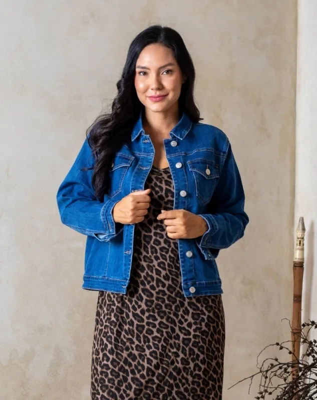 Frankie Stretch Denim Jacket Blue sold by Freez
